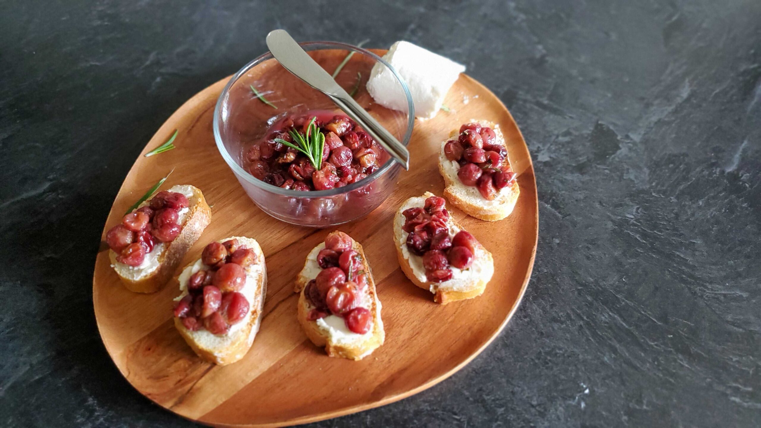 Image for Chevre Toast with Roasted Grapes