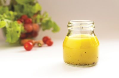 basic salad dressing made with olive oil lemon juice honey salt