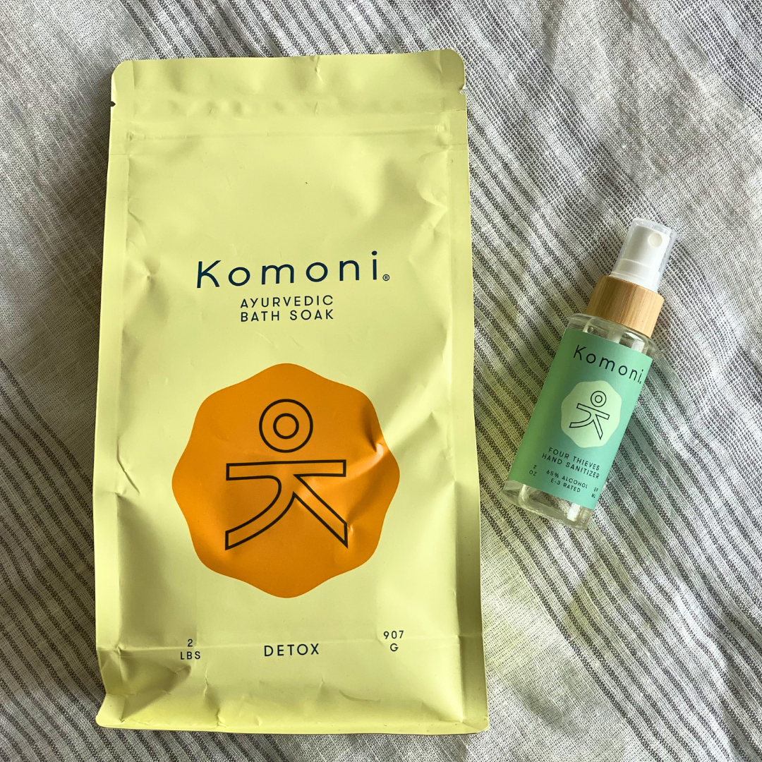 Komoni natural products; Bath Soak and Four Thieves Hand Sanitizer