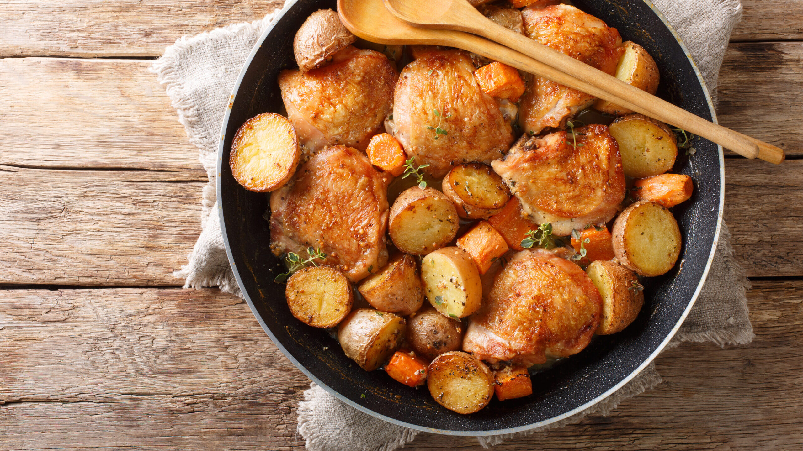 Image for One-Pot Dijon-Roasted Chicken with Carrots and Potatoes
