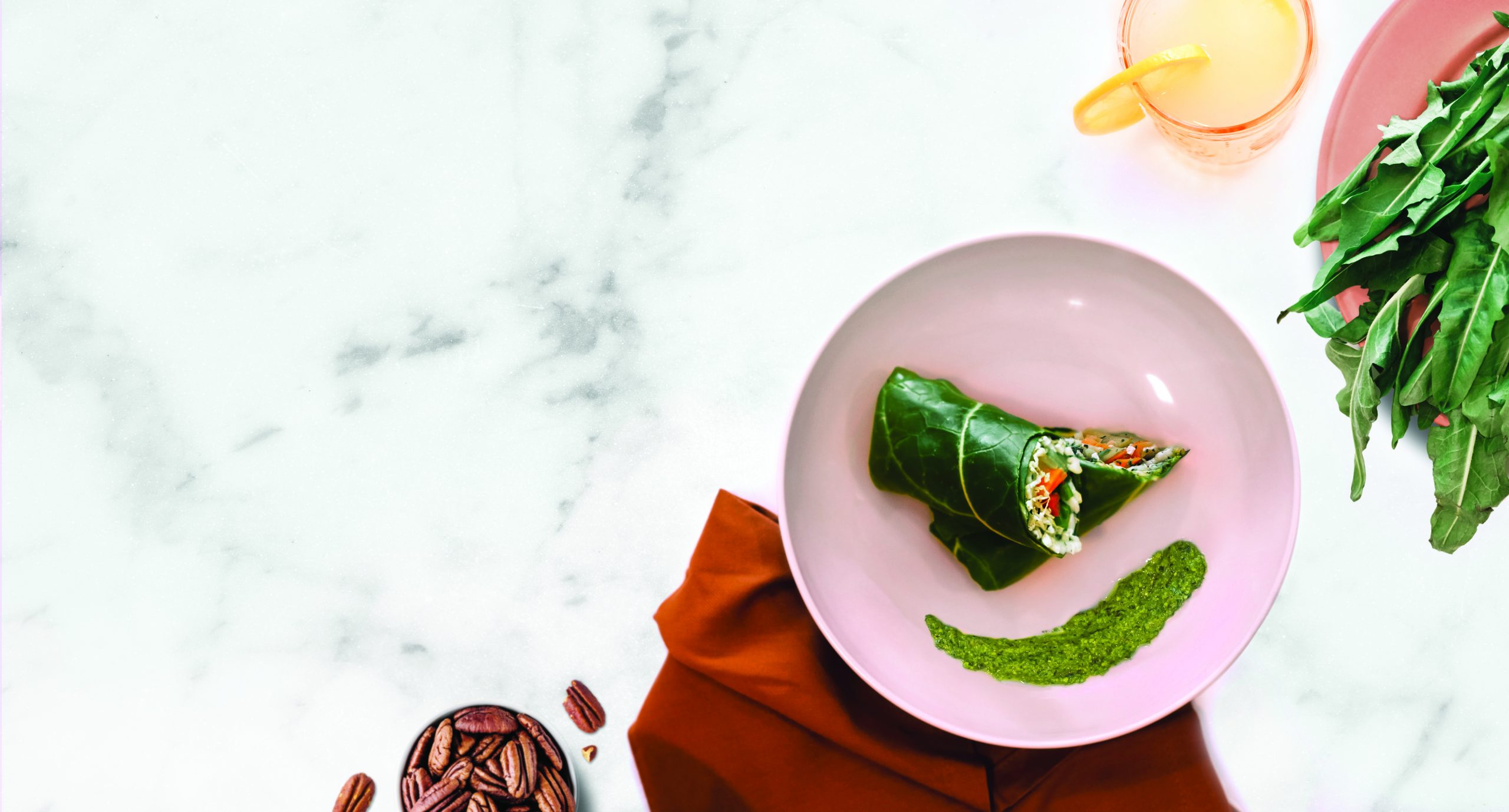 Image for Collard Green Wraps with Spicy Garden Pesto