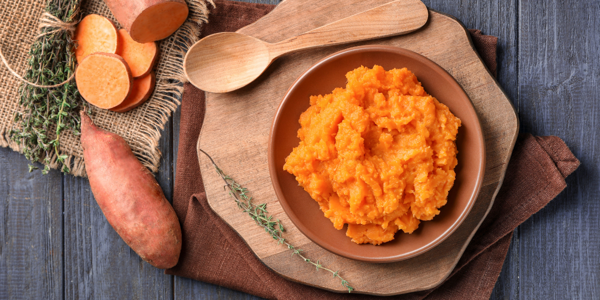 Image for Mashed Sweet Potatoes with Brie & Caramelized Onions