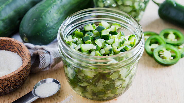 Spicy Refrigerator Pickles {OXO GreenSaver Review} - One Sweet Mess