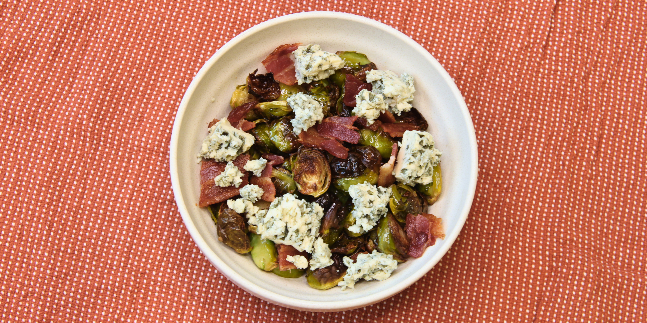 Image for Blue Cheese Brussels Sprouts with Maple Vinaigrette and Bacon