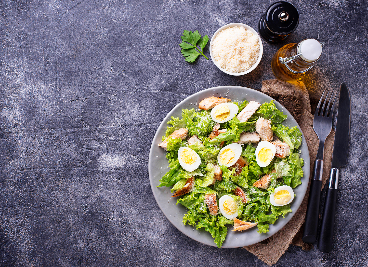 Image for Creamy Caesar Salad with Fresh Croutons