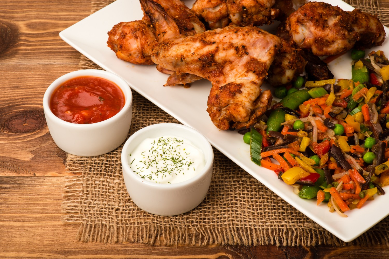 Image for Curried Chicken Wings & Raita Sauce