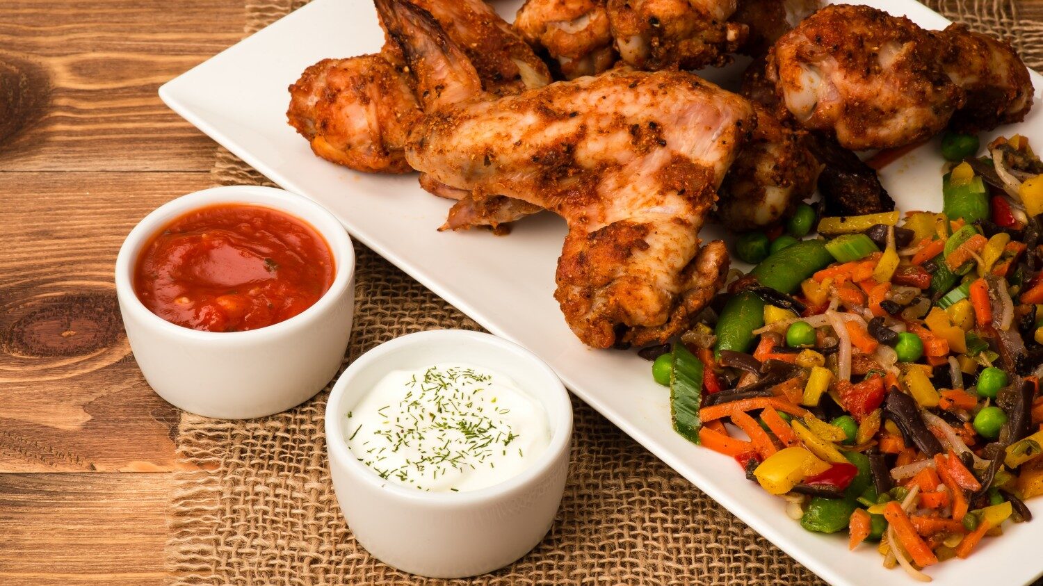 Image for Curried Chicken Wings & Raita Sauce
