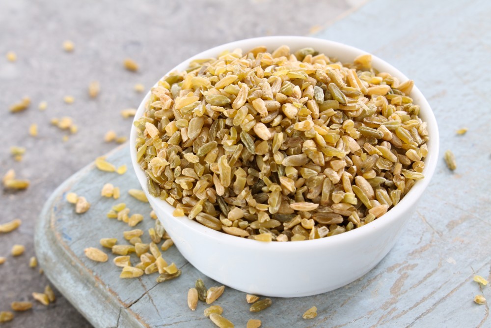 Image for Freekeh Salad with Kale, Tomatoes & Garlic Scapes