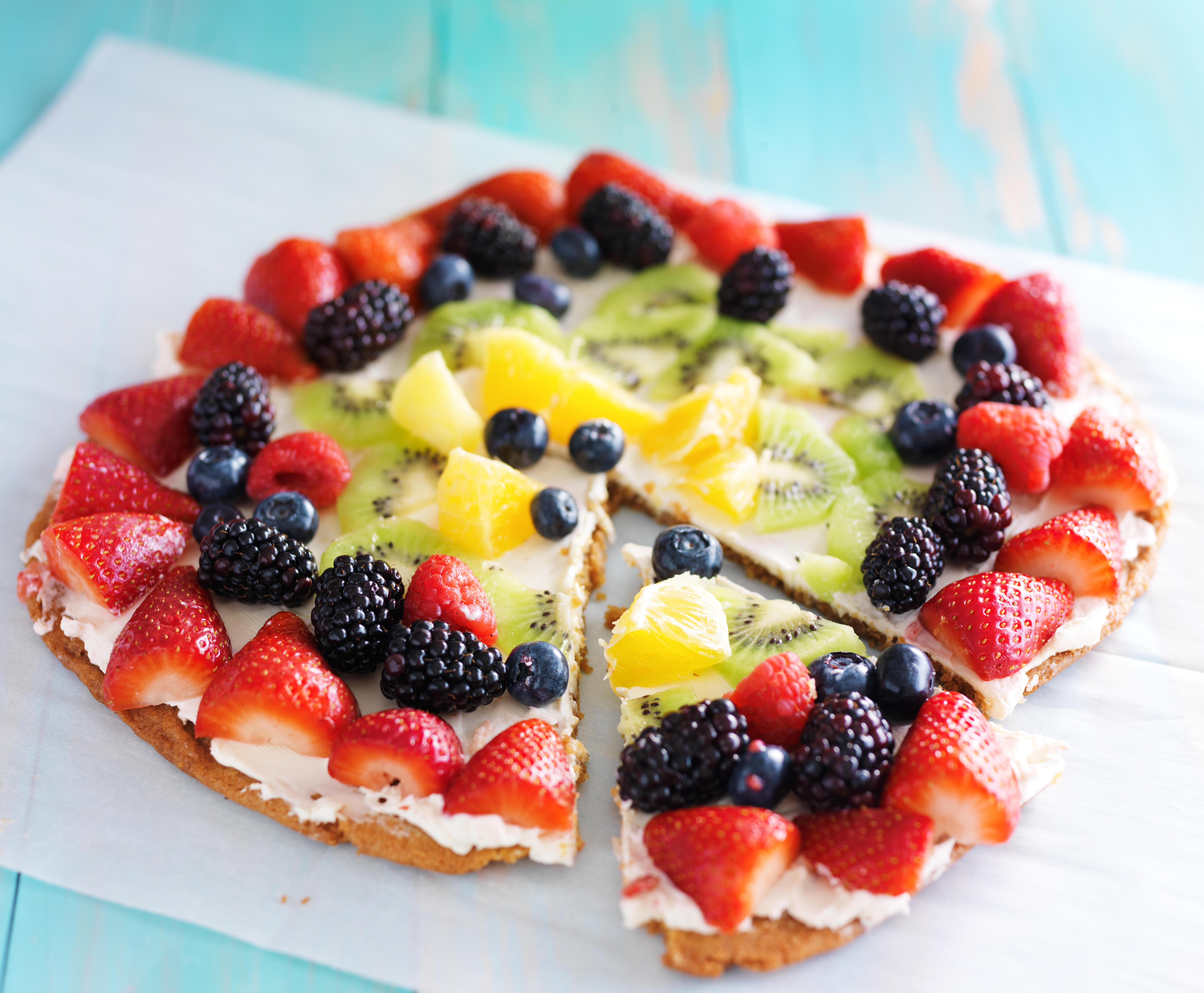 colorful fruit pizza with berries and cream cheese | Mississippi Market ...