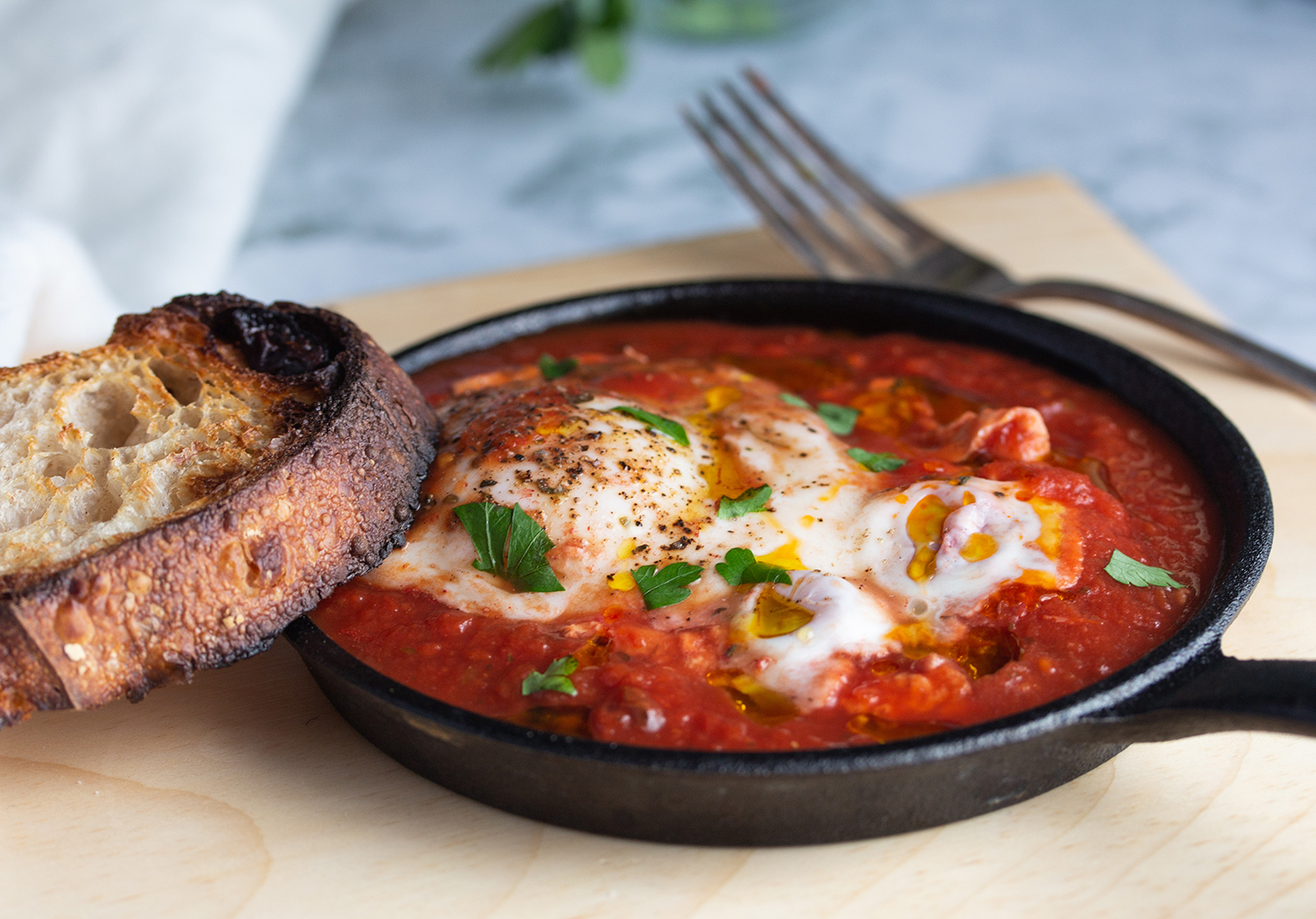 Image for Poached Eggs in Marinara Sauce