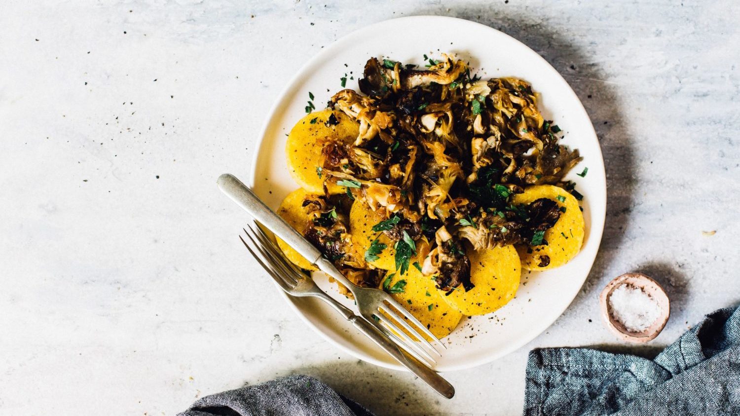 Image for Seared Polenta with Oyster Mushrooms